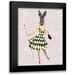 Fab Funky 20x24 Black Modern Framed Museum Art Print Titled - Rabbit in Black White Dress