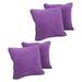 18-inch Double-corded Solid Microsuede Square Throw Pillows with Inserts (Set of 4) 9810-CD-S4-MS-UV