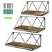 3 Pack Floating Wall Shelves Mounted Rustic Wood Wall Storage Shelf for Living Room Bedroom Bathroom Black and Brown