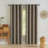 Goory Blackout Grommet Curtain Bedroom Living Room Darkening Window Drapes Thermal Insulated Modern Solid Print Curtain 1 Panel Dark Brown 52 x 63 inch
