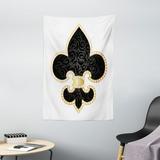 Fleur De Lis Tapestry Royal Legend Lily Throne France Empire Family Insignia Design Image Wall Hanging for Bedroom Living Room Dorm Decor 40W X 60L Inches Yellow Black White by Ambesonne