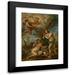 Charles-Joseph Natoire 19x24 Black Modern Framed Museum Art Print Titled - The Rebuke of Adam and Eve (1740)