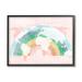 Stupell Industries Children s Pink World Map with Modern Rainbow Graphic Art Black Framed Art Print Wall Art 14x11 by Daphne Polselli