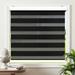 Biltek Cordless Zebra Window Blinds with Modern Design - Roller Shades w/ Dual Layers - Solid & Sheer Shades for Transparency / Privacy - Great for Home Office Kitchen Bathroom - Black 34 W X 72 H