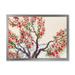 Red Flowers On The Spring Blossoming Tree II 32 in x 16 in Framed Painting Canvas Art Print by Designart