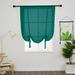 Yipa Tie Up Roman Shades Window Curtains Adjustable Window Treatment Rod Pocket Window Drapes Slot Top Curtain Panel Sheer Kitchen Valance Voile Cafe Scarf Green 55 Width x55 Length 1-Panel