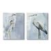 Stupell Industries Heron Birds Standing Blue Sky Watercolor Painting Gallery-Wrapped Canvas Print Wall Art Set of 2 16x20 by Stellar Design Studio