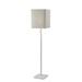 Adesso Estelle Floor Lamp Matte White Taupe Fabric Shade