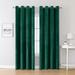 Goory Blackout Luxury Energy Efficient Drapes Privacy Room Thermal Insulated Curtains Grommet UV Protection Living Window Curtain Green W:52 x H:72