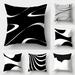 Walbest Decorative Throw Pillow Cover 17.72x17.72 Inch Modern Black and White Square Pillow Cover Case for Cushion Sofa Bed Cushion and Living Room Farmhouse Decoration (Pillow Not Included)