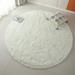 Soft Round Fluffy Area Rug 72.05x72.05 inches Circle Cozy Shaggy Carpet Rug for Bedroom Living Room Room Creamy-White