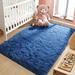 Arogan Soft Fluffy Area Rug Modern Shaggy Bedroom Rugs for Kids Room Nursery Rug Floor Carpets 6 x 9 Navy Blue