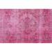 Ahgly Company Indoor Rectangle Traditional Hot Pink Persian Area Rugs 6 x 9