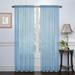 Baywell Blue Semi Sheer Curtains 78 Inches Long for Living Room - Linen Look Bedroom Rod Pocket Voile Drapes 39 by 78 Inch