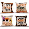 Bambina Eye Catchy Design Halloween Decoration Pillow Covers - Cotton Linen Fabric Cases with Convenient Hidden Zippers & Printed Designs For 18x18 Throw Pillows For Couch & Sofa -Set of 4