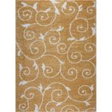 Ladole Rugs Shaggy Rabat Abstract Pattern Sustainable Spirals Style Indoor Area Rug Carpet in Dark Yellow White 8x11 (7 10 x 10 5 240cm x 320cm)