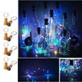 Ledander 4Pieces Solar Powered Wine Bottle Lights 10 LED Waterproof Copper Cork Shaped Lights(Colorful)