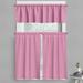 Ambesonne Pink Valance & Curtain Detailed Flower Leaves 55 x30 Pink Grey