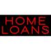 Red Home Loans LED Neon Sign 10 x 24 - inches Black Square Cut Acrylic Backing with Dimmer - Bright and Premium built indoor LED Neon Sign for Defence Force.