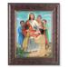 Christ with Children Picture Framed Wall Art Decor Large Antique Gold and Expresso Decorated Frame with Beveled Edge and Gold Lip