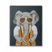 Stupell Industries Charming Elephant Wearing Sunglasses Yellow Vest Cute Painting Novelty Painting Gallery-Wrapped Canvas Print Wall Art 36 x 48 Design by Coco de Paris