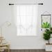 Yipa Tie Up Window Curtains Sheer Window Drapes Short Curtain Scarf Cafe Kitchen Curtain Valance Rod Pocket Curtain Panel White 39.3 Width x47.2 Length 2-Panel