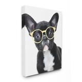 Stupell Industries Sophisticated Puppy Dog French Bulldog Glasses Canvas Wall Art Design by Ziwei Li 30 x 40