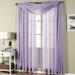 ( Set of 2 Panels ) Abri Rod Pocket Crushed Sheer Curtain Panels ( Scarf Sold Individually )- 50x120 - Lavender