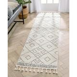 Well Woven Serenity Diodelly Moroccan Lattice Trellis Ivory Grey 2 3 x 7 3 Runner Area Rug