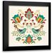 Charron Veronique 15x15 Black Modern Framed Museum Art Print Titled - Folk Floral III