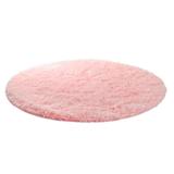 Fluffy Round Rug for Bedroom Soft Circle Area Rug for Kids Room Shag Plush Circular Rugs for Dorm Home Decor Pink