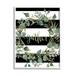 Stupell Industries Gather Calligraphy Stripes Pattern Wreath Botanicals Leaves Graphic Art White Framed Art Print Wall Art Design by Cindy Jacobs