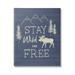 Stupell Industries Stay Wild & Free Moose Mountain Scene Rustic Wildlife Graphic Art Gallery Wrapped Canvas Print Wall Art Design by Nina Seven