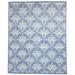 Blue Wool Rug 8 X 10 Modern Hand Knotted Moroccan Damask Large Carpet