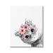 Stupell Industries Pink Flower Crown Cat Glasses Monochrome Simple Design 36 x 48 Design by Annalisa Latella