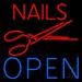 Nails Open With Scissors LED Neon Sign 16 x 16 - inches Black Square Cut Acrylic Backing with Dimmer - Bright and Premium built indoor LED Neon Sign for Defence Force.