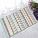 PKQWTM Watercolor beige gray blue striped Home Decor Floor Mat Area Rug Doormat Size 18x30 Inches