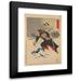 Kobayashi Kiyochika 18x24 Black Modern Framed Museum Art Print Titled - Captain Higuchi Company Commander in the Sixth Division from the Series â€˜Mirror of Famous Army and Navy Menâ€™ (1895)