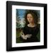 Lorenzo di Credi 11x14 Black Modern Framed Museum Art Print Titled - Portrait of a Young Woman (ca. 1490-1500)