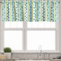 Ambesonne Modern Valance Pack of 2 Geometric Circles Triangles 54 X18 Avocado Green Sea Blue