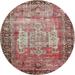 Ahgly Company Indoor Round Traditional Brown Red Persian Area Rugs 4 Round