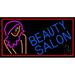 Beauty Salon With Girl LED Neon Sign 13 x 24 - inches Black Square Cut Acrylic Backing with Dimmer - Bright and Premium built indoor LED Neon Sign for Defence Force.