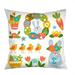Dicasser Spring Easter Pillow Covers 18x18 Set of 1 Rabbit Bunny Decorative Throw Pillow Covers Farmhouse Outdoor Pillowcase Holiday Peach skin Cushion Case for Couch Sofa Home Decor