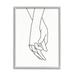 Stupell Industries Romantic Holding Hands Outline Drawing Loving Couple Graphic Art Gray Framed Art Print Wall Art Design by Lettered and Lined