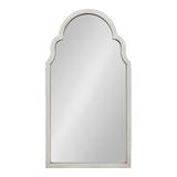 Kate and Laurel Damara Moroccan Scalloped Wall Mirror 26 x 48 White Decorative Mirror with Unique Shape and Distressed Finish for Farmhouse-Style Wall Decor