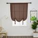 Yipa Semi-Sheer Roman Shades Short Curtain Tie Up Window Curtains Voile Kitchen Valance Slot Top Cafe Cafe Rod Pocket Curtain Panel Brown 31.5 Width x47.2 Length 2-Panel