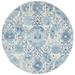 SAFAVIEH Madison Hope Floral Paisley Area Rug Cream/Turquoise 3 x 3 Round