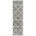 SAFAVIEH Hudson Amias Plush Geometric Shag Runner Rug Distressed Grey/Ivory 2 3 x 6