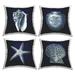 Stupell Industries Nautical Ocean Shells Starfish Sand Dollar Coastal Blue 18 x 7 x 18 Decorative Pillows (Set of 4)