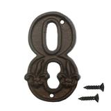 4.6 Cast Iron House Numbers- Solid & Heavy Duty Rustic Decorative Numbers with Fleur De Lis Design for House Home Address Plaque Garden Yard Post Mailbox Hanging Wall Sign Letters Decor